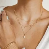 Filigrane Ketten | Hey Happiness Zirkonia Mond Anhänger Kette Sterlingsilber in Gold