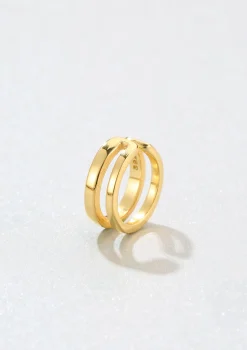 Ear Cuffs | Ohrstecker | Hey Happiness Zweireihige Ear Cuff Ohrringe Sterlingsilber in Gold