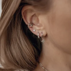 Ear Cuffs | Ohrstecker | Hey Happiness Zweireihige Ear Cuff Ohrringe Sterlingsilber Silver