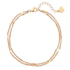 Fußkettchen | Hey Happiness Zweireihige Fußkette in Rosegold Rose Gold