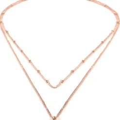 Filigrane Ketten | Hey Happiness Zweireihige Kette Kreis in Rosegold Rose Gold