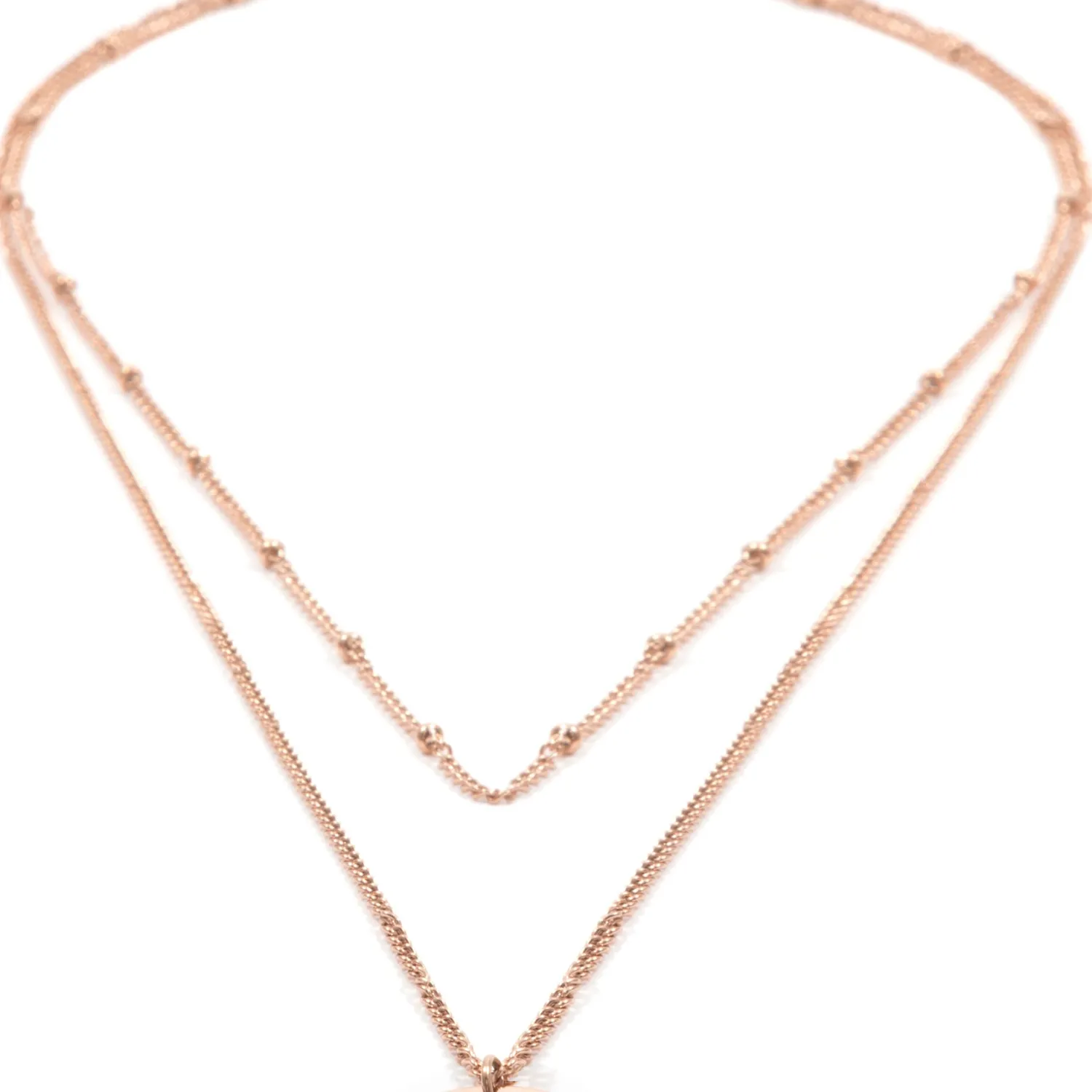 Filigrane Ketten | Hey Happiness Zweireihige Kette Kreis in Rosegold Rose Gold