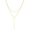 Lariat Necklaces | Filigrane Ketten | Hey Happiness Zweireihige Kugel- und Rolokette Y Form