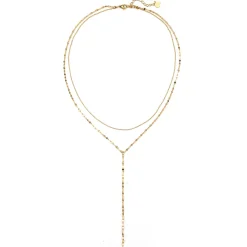 Lariat Necklaces | Filigrane Ketten | Hey Happiness Zweireihige Kugel- und Rolokette Y Form