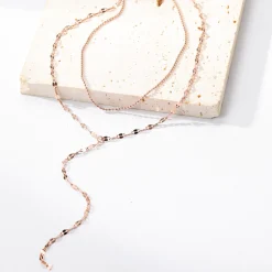 Lariat Necklaces | Filigrane Ketten | Hey Happiness Zweireihige Kugel- und Rolokette Y Form