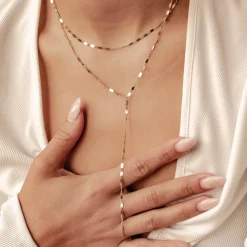 Lariat Necklaces | Filigrane Ketten | Hey Happiness Zweireihige Y-Kette wasserfest