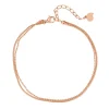 Fußkettchen | Hey Happiness Zweireihiges Kugel und Schlangen-Fußkettchen Rosegold Rose Gold